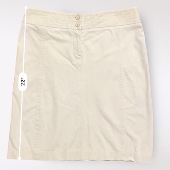 J. McLaughlin NWOT Cotton Mini Skirt Womens Size‎ 10 Cream Preppy Fall - Picture 3 of 9